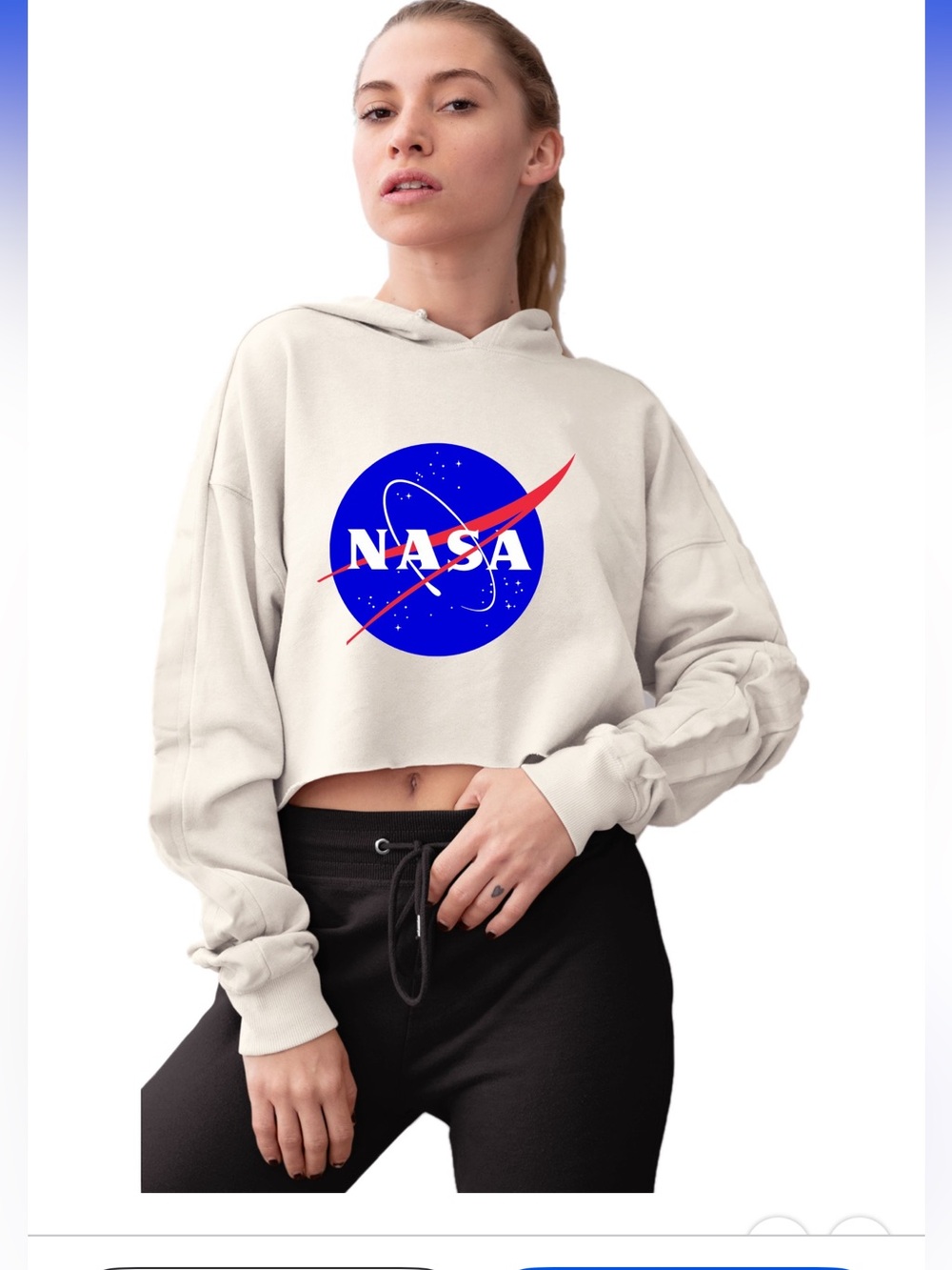 Chemistry Grey Cropped NASA Hoodie